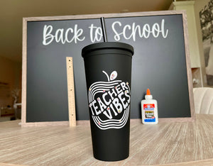 Teacher Vibes Matte Tumbler