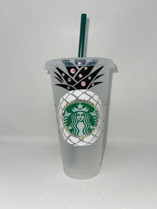 B&W Pineapple Starbucks Tumbler