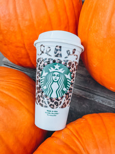 Starbucks Coffee Mug (HOT) - Brown Leopard Pumpkin