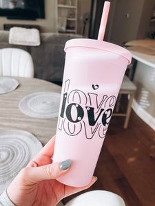 Love✨ Pink Matte Tumbler