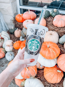 Starbucks Tumbler - Brown LV inspired Pumpkin