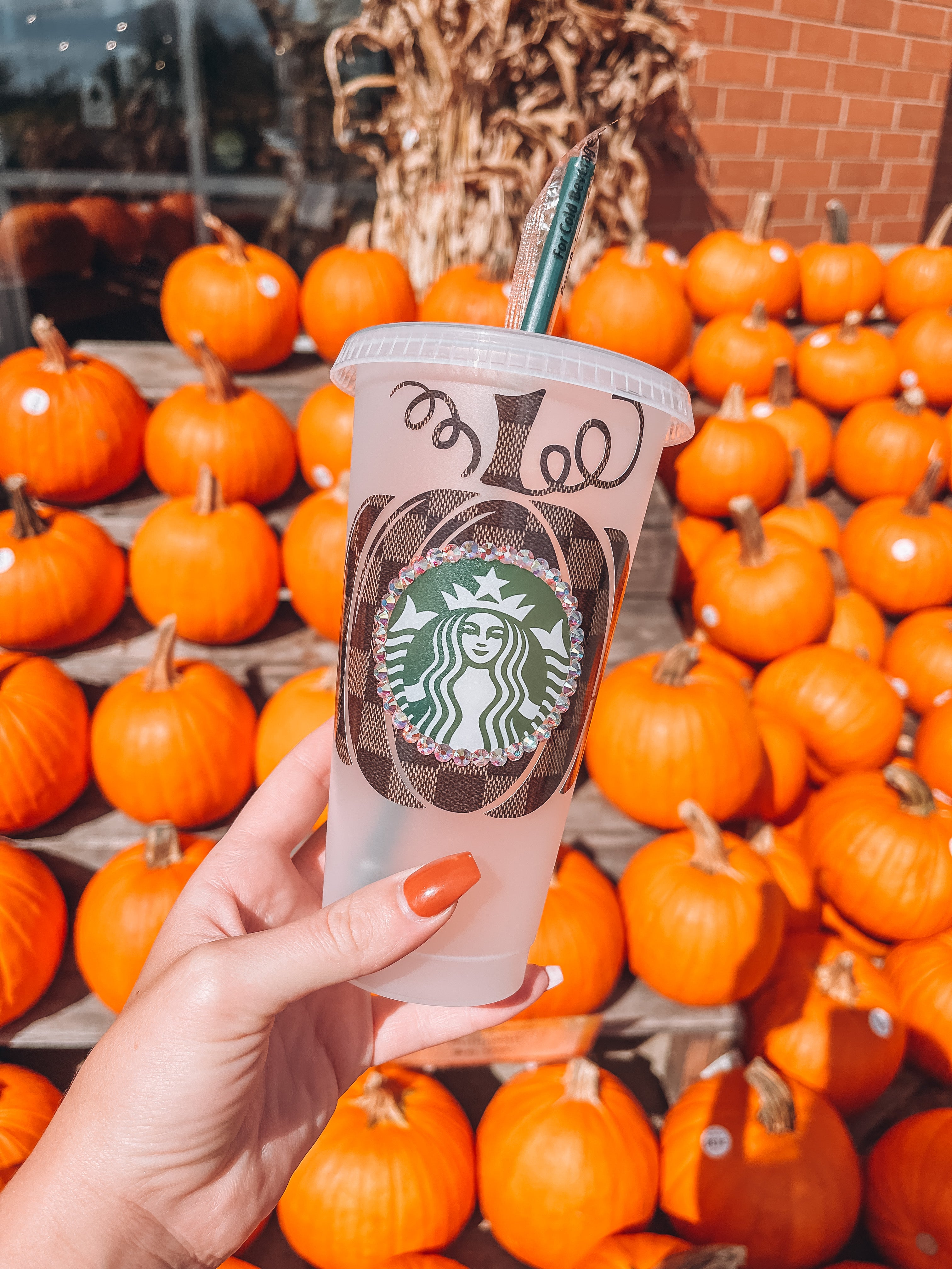 Starbucks Tumbler - Brown LV inspired Pumpkin