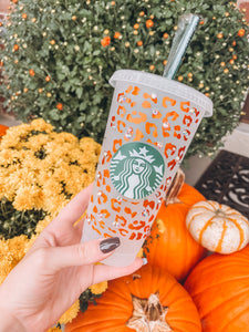 Starbucks Tumbler - Orange Leopard