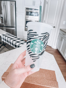 Starbucks Tumbler - Zebra Heart