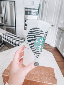 Starbucks Tumbler - Zebra Heart