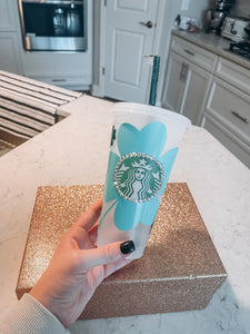 Starbucks Tumbler - Mint/Dark Green Shamrocks