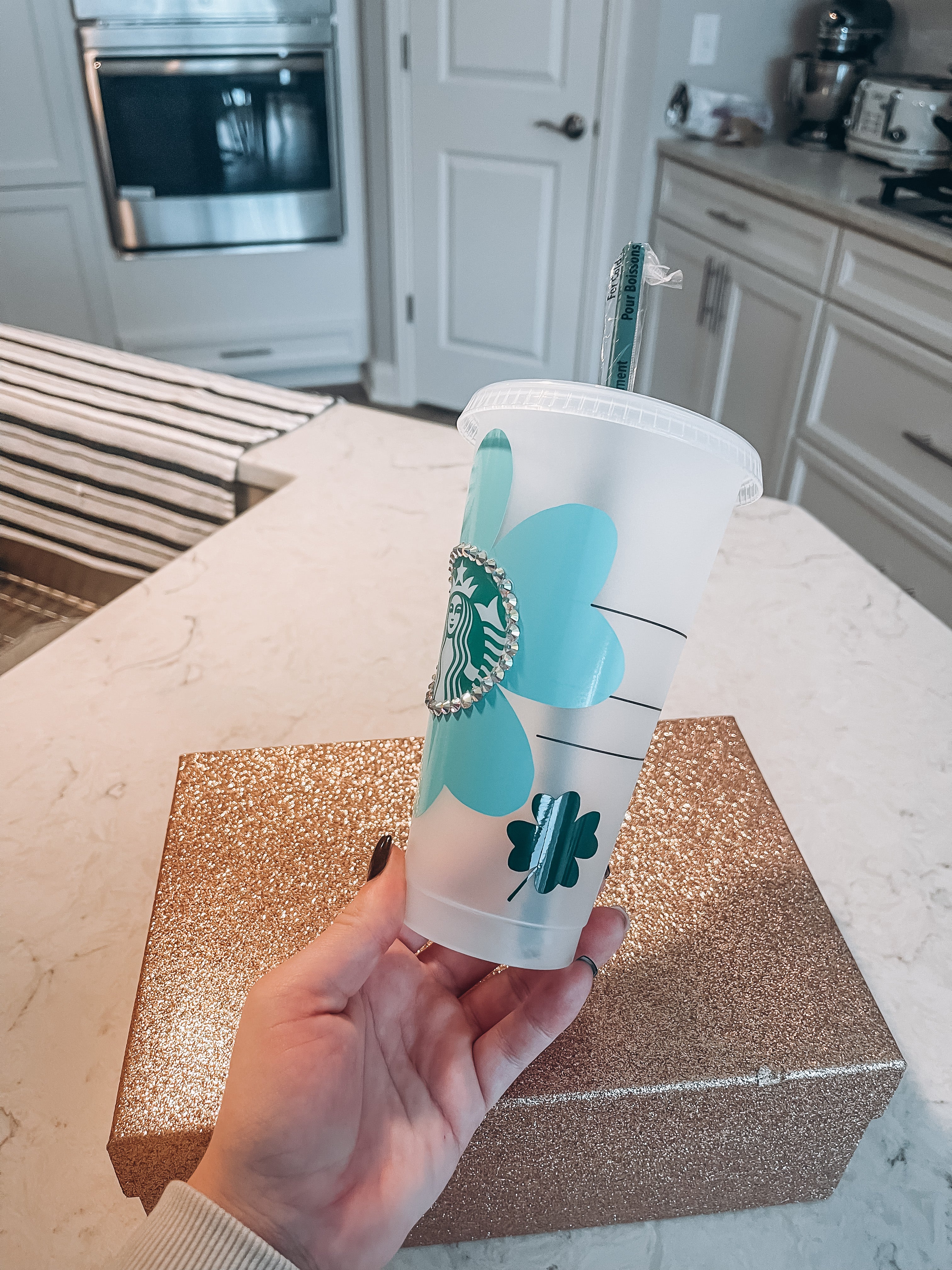 Starbucks Tumbler - Mint/Dark Green Shamrocks