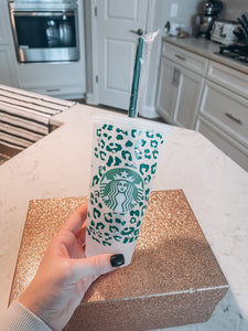 Starbucks Tumbler - Green Leopard