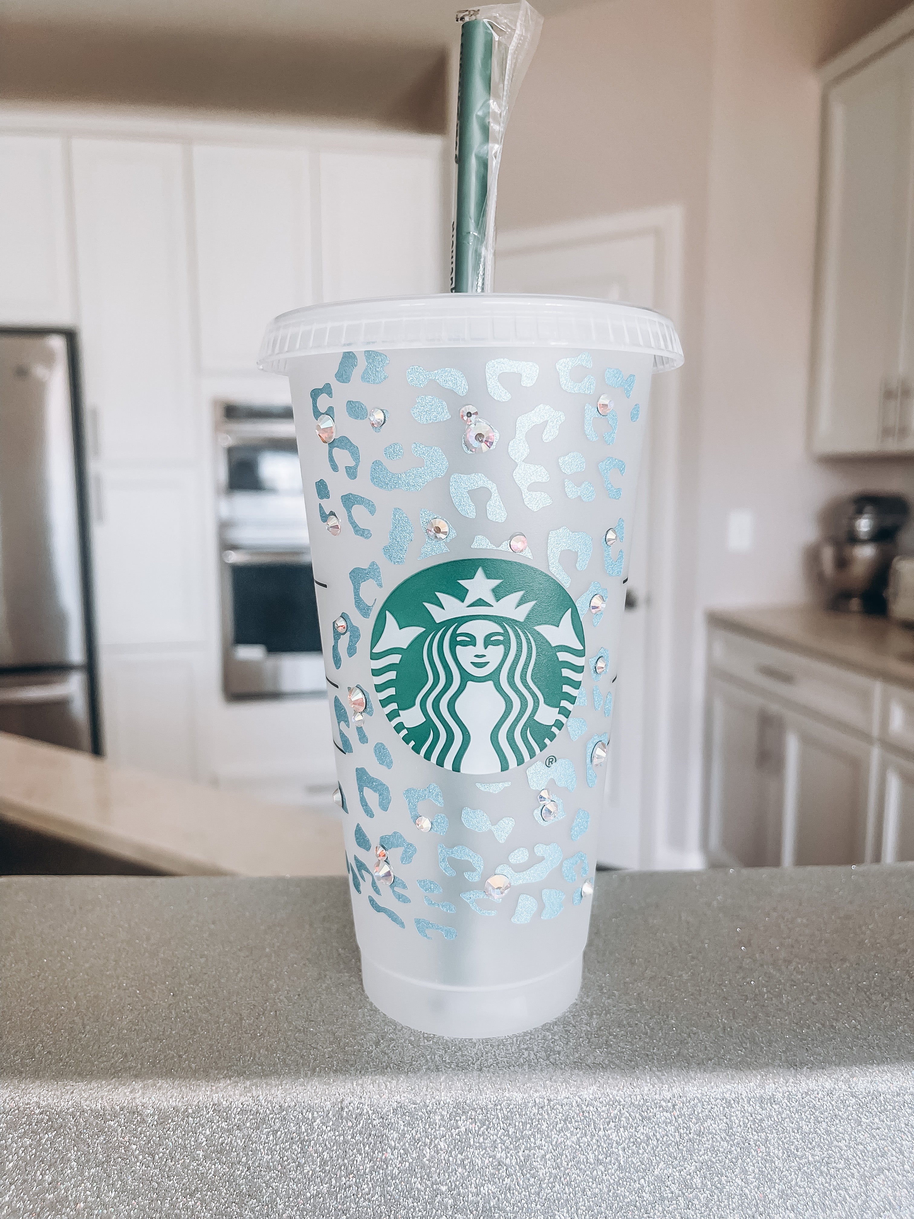 Blue Leopard Starbucks Tumbler