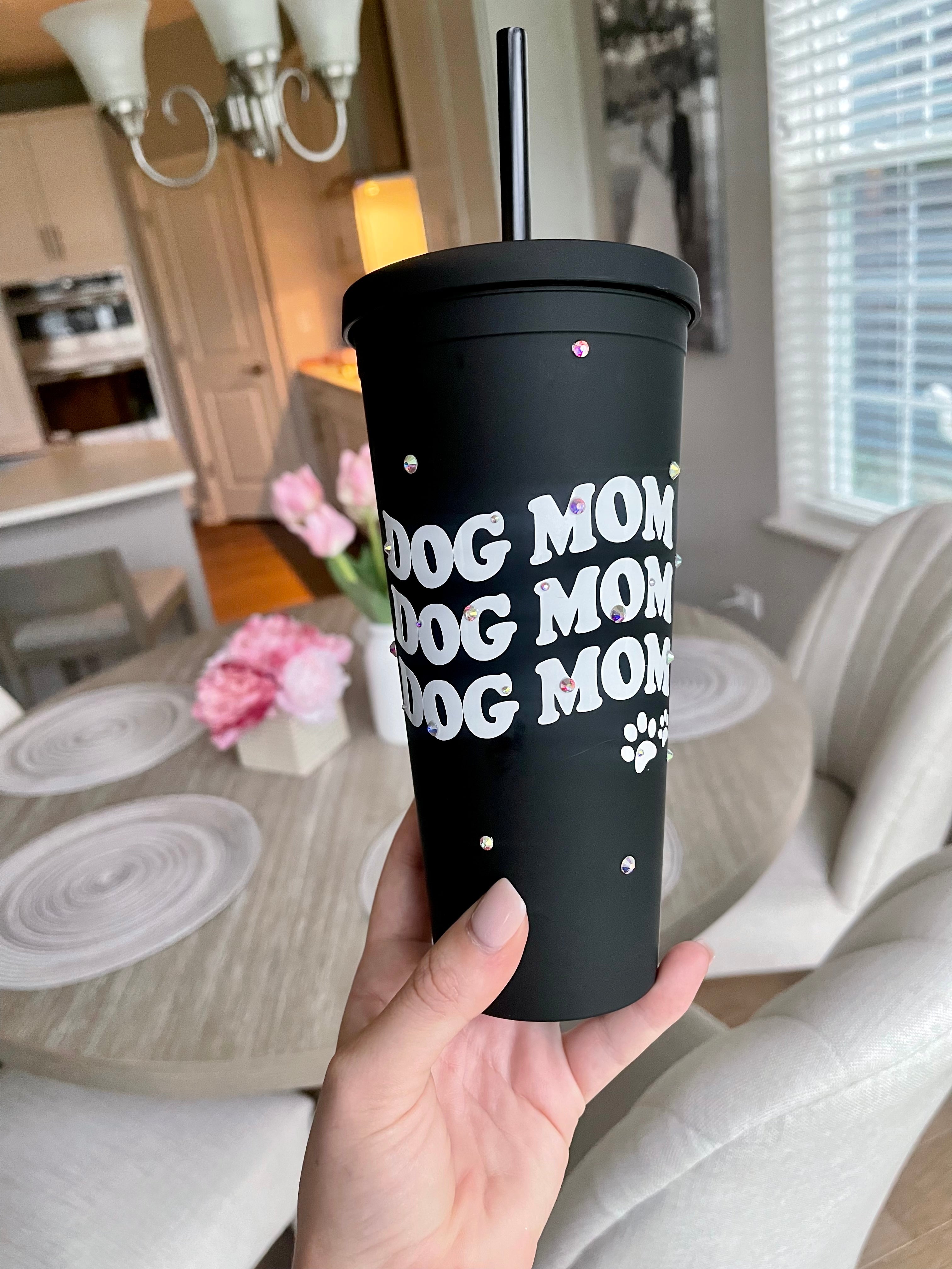 Dog Mom Black Matte Tumbler