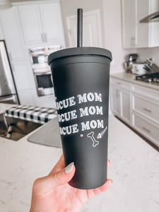 Rescue Mom Black Matte Tumbler