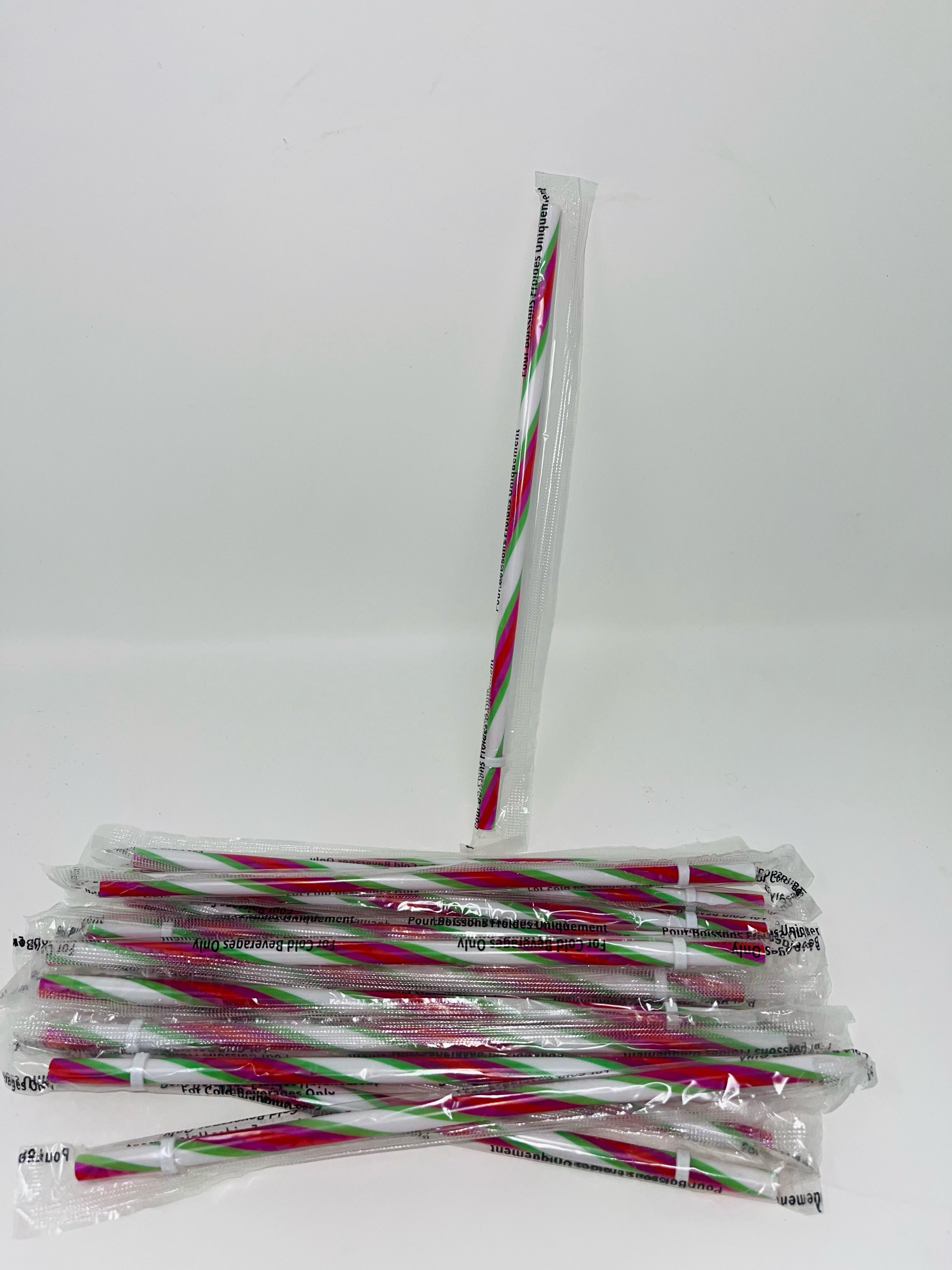 ADD ON - PINK/GREEN/RED/WHITE SWIRLY STRAW