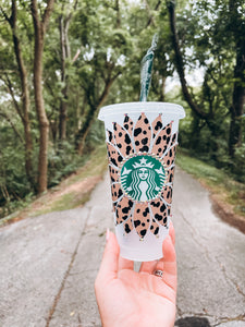 Spotted Leopard Sunflower Starbucks Tumbler