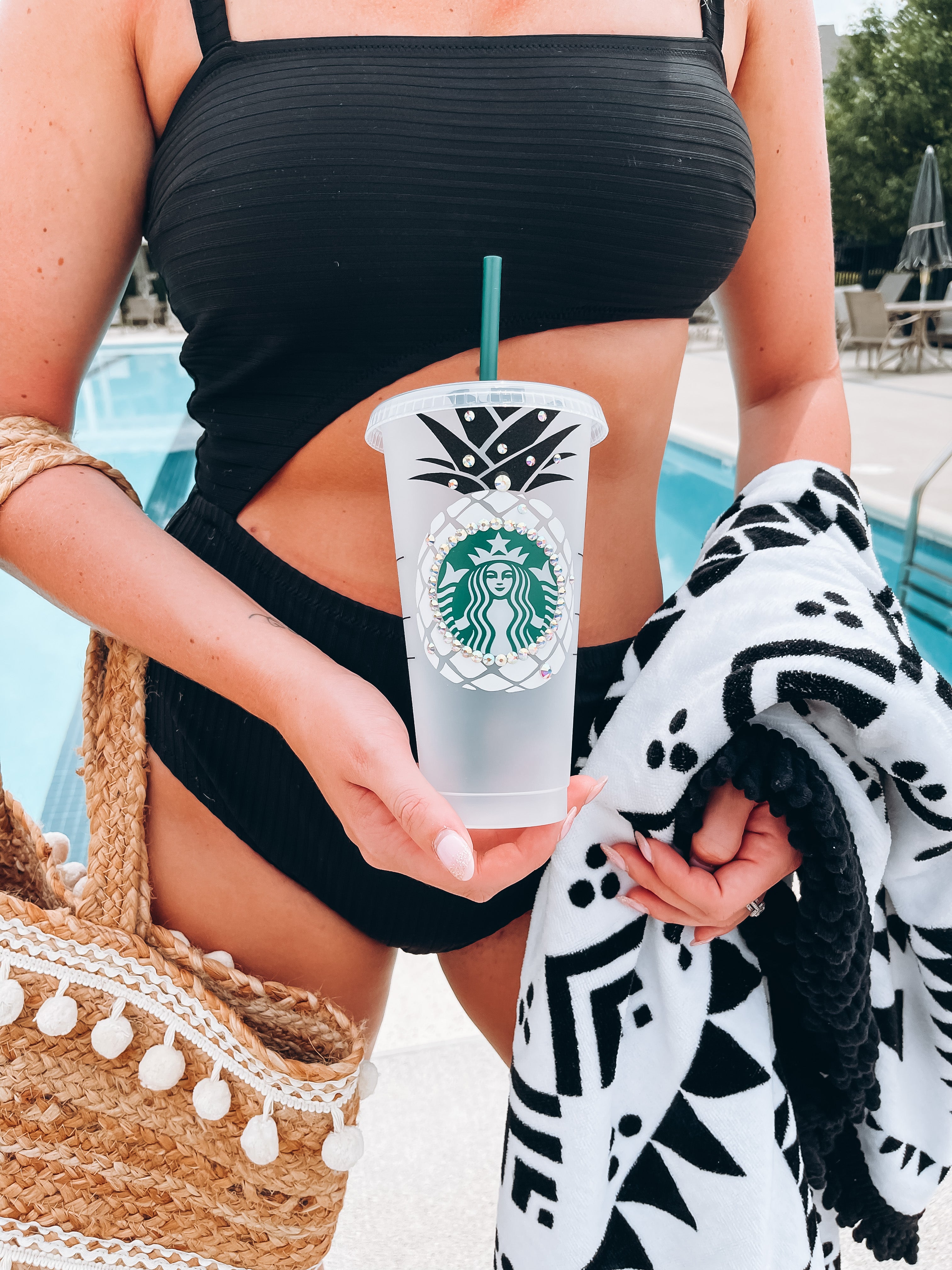 B&W Pineapple Starbucks Tumbler