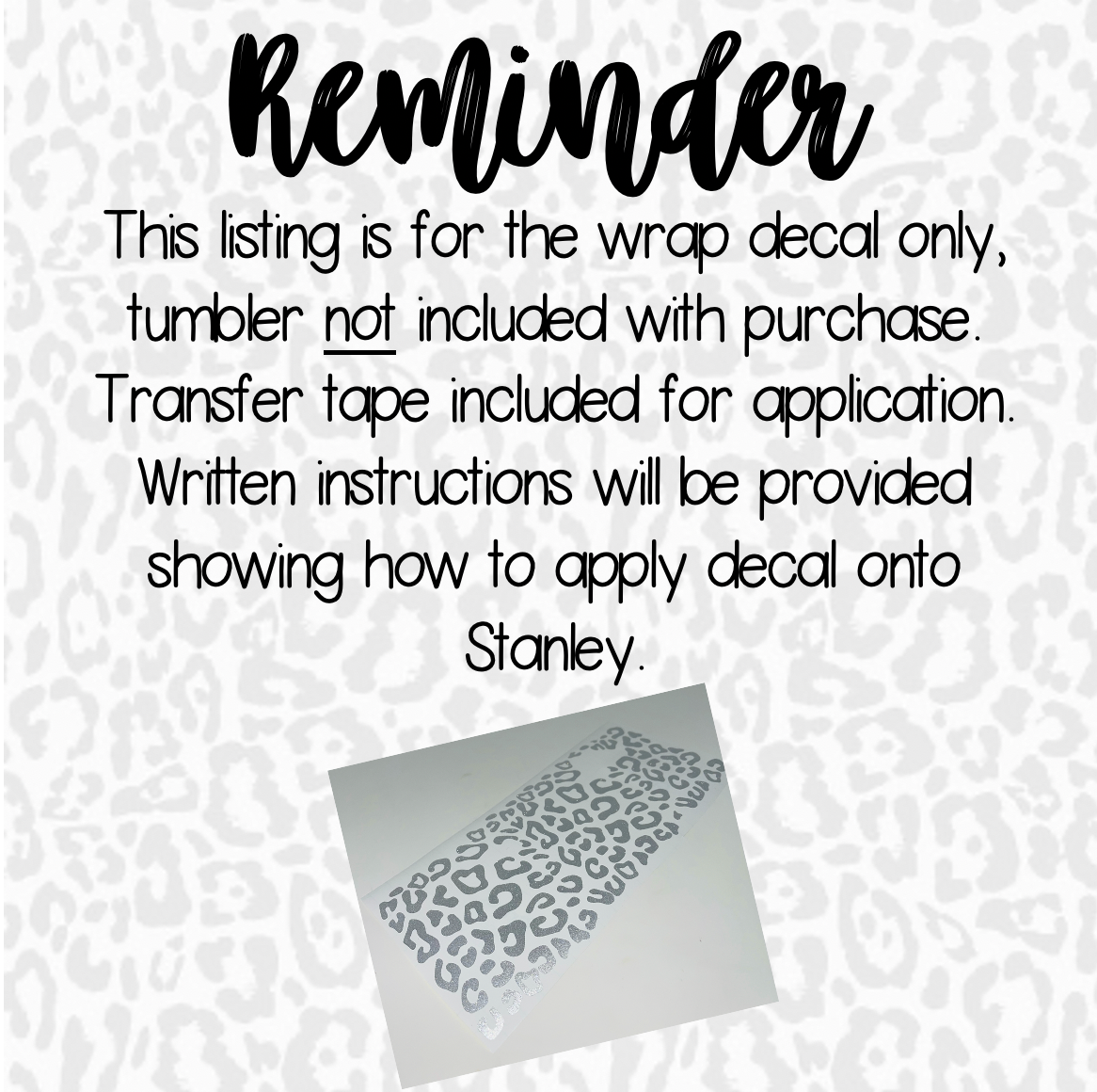 LEOPARD PRINT STANLEY DECAL