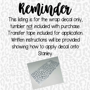 LEOPARD PRINT STANLEY DECAL