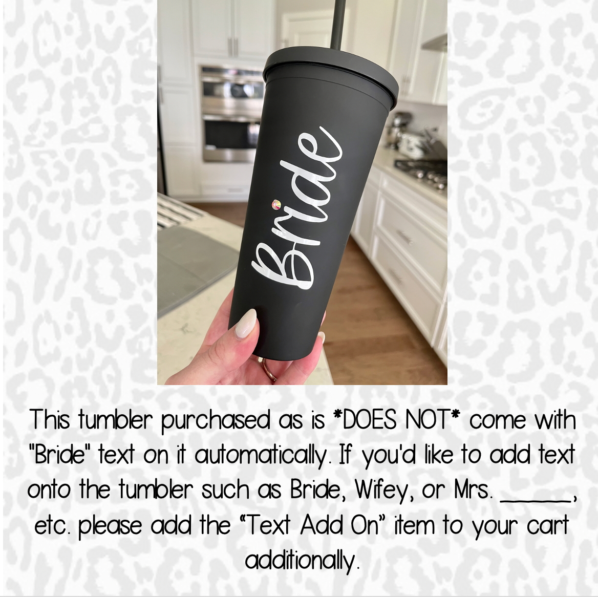 Bride/Engagement Black Matte Tumbler