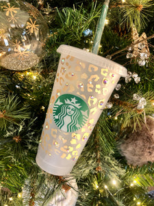 Gold Leopard Starbucks Tumbler