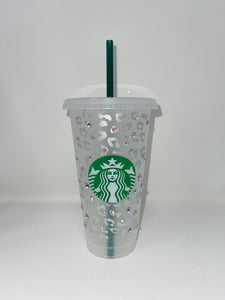 Silver Leopard Starbucks Tumbler