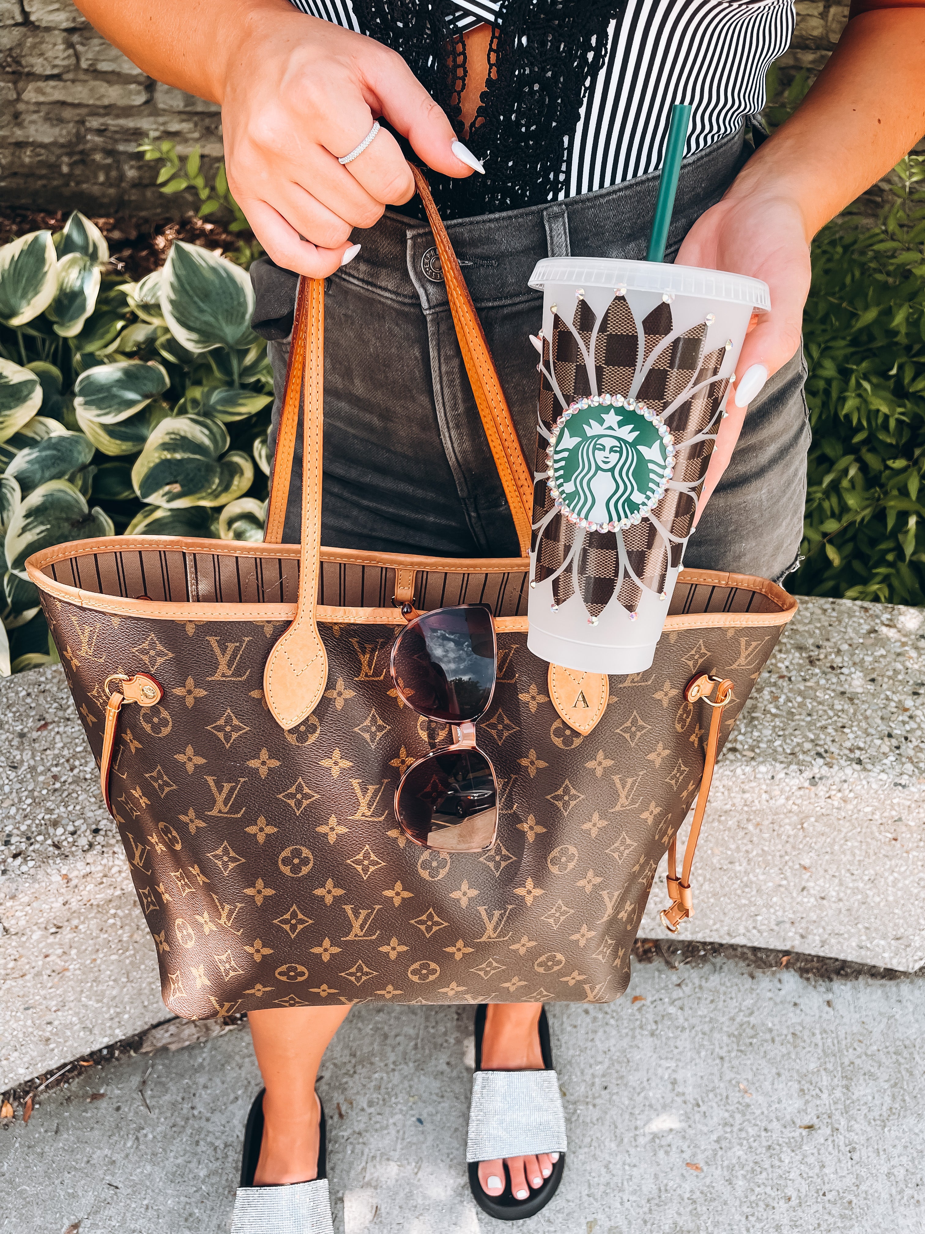 Designer Inspired (DARK) Sunflower Starbucks Tumbler