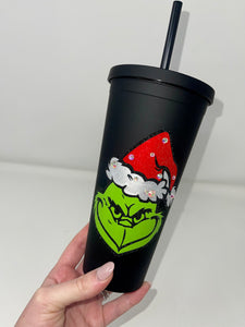 The Grinch Black Matte Tumbler