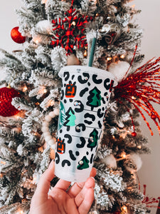 Starbucks Tumbler - Holiday Leopard *FULL WRAP*