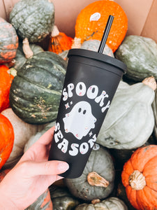 Spooky Season Black Matte Tumbler