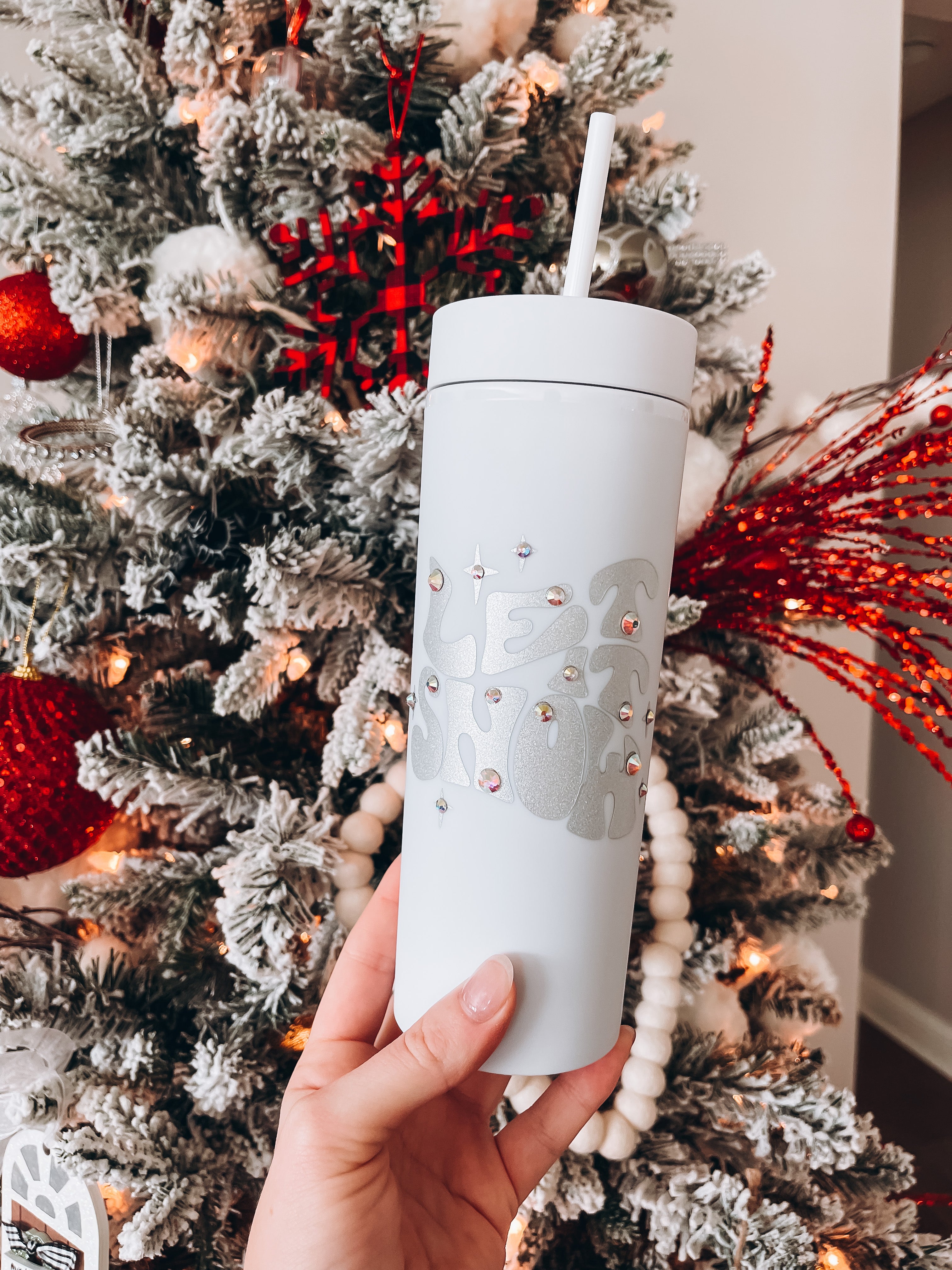 Let it Snow White Matte Tumbler