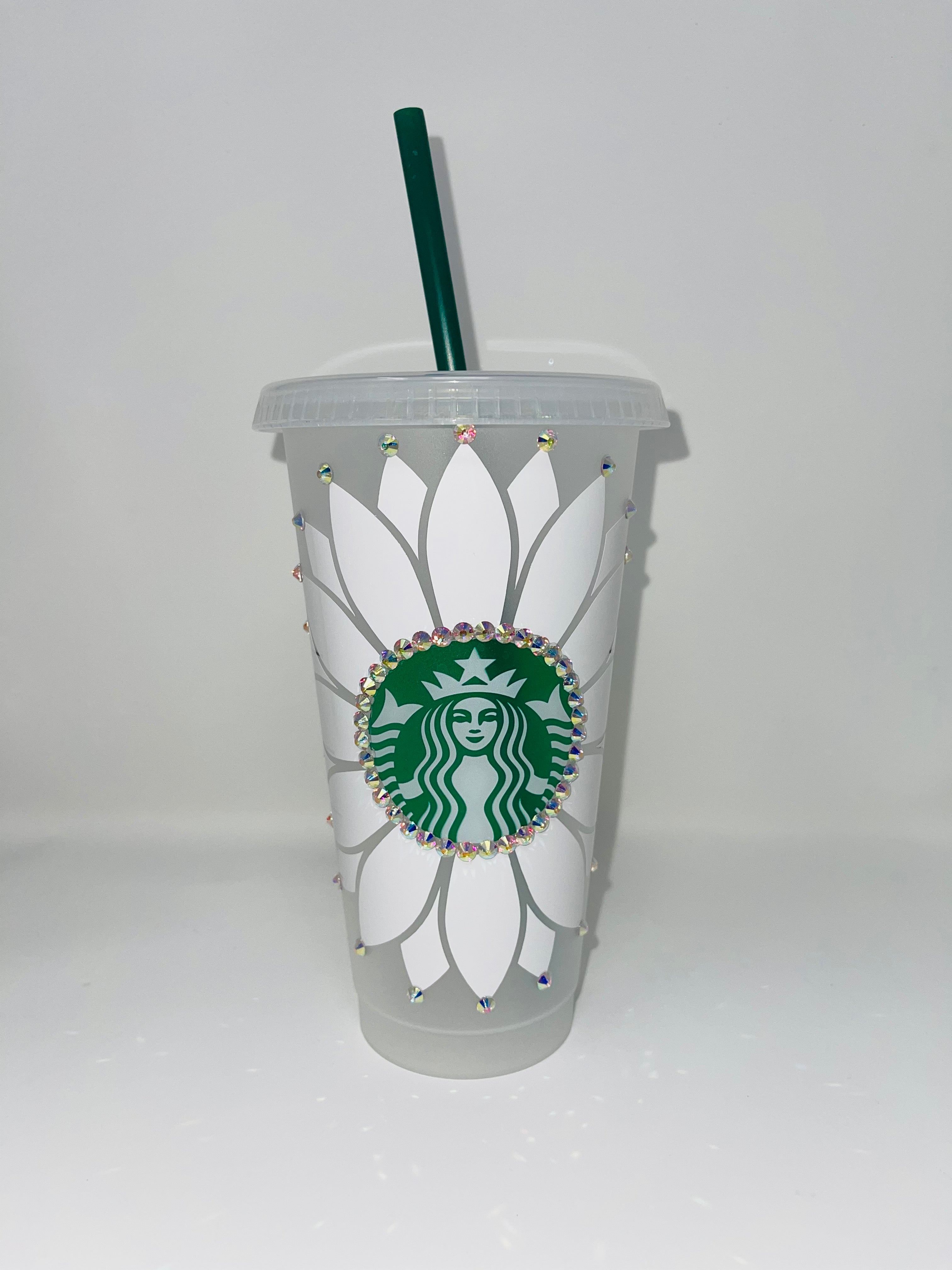 White Sunflower Starbucks Tumbler