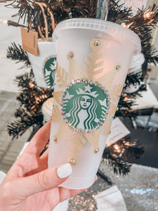 Starbucks Tumbler - Gold Snowflake